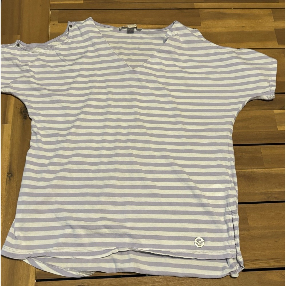 Michael Kors‎ Shirt Womens Small Striped Cold Shoulder Michael By Michael Kors